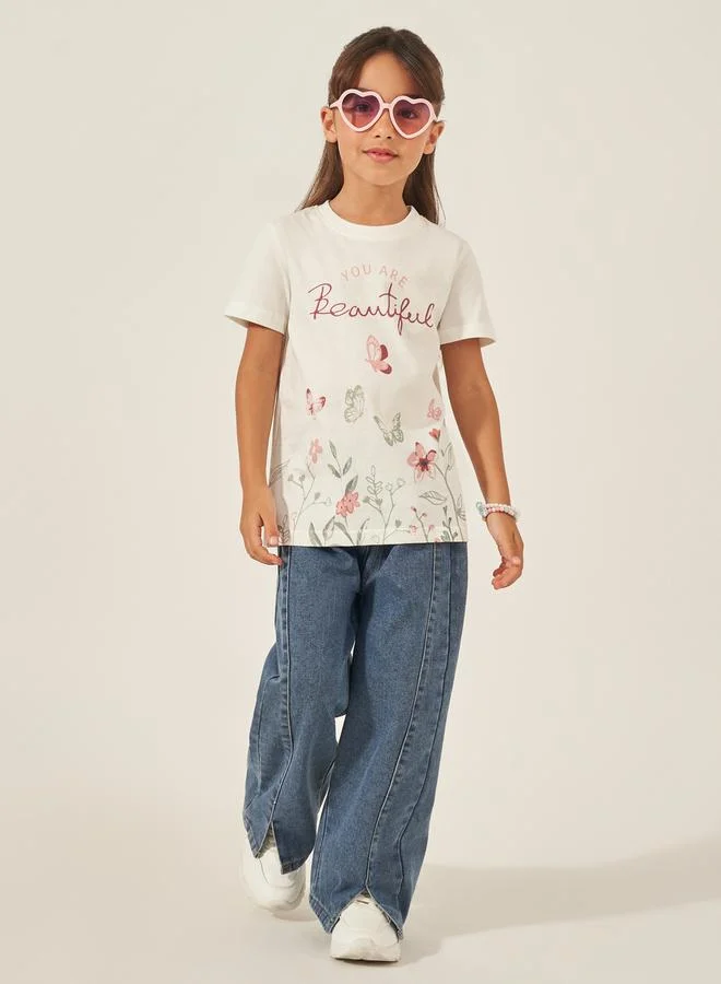 Styli Graphic Print Short Sleeve T-Shirt
