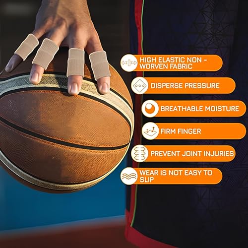 INSIME Finger protector for cricket, volleyball | Finger tape for cricket fielding finger cover bandage | Finger support for pain relief basketball volleyball finger protection | (Pack of 10) (Light Brown) - Image 4