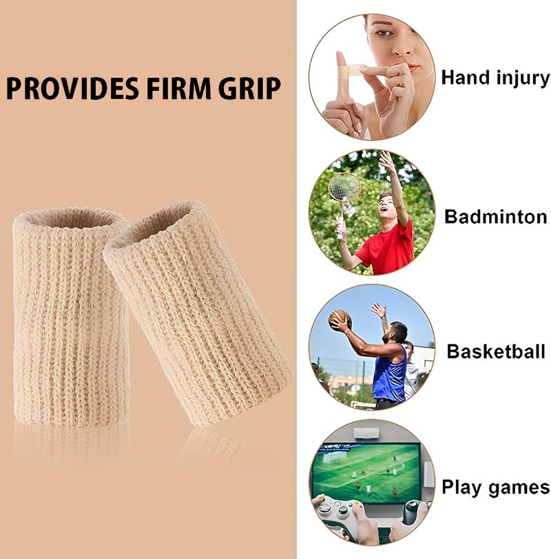 INSIME Finger protector for cricket, volleyball | Finger tape for cricket fielding finger cover bandage | Finger support for pain relief basketball volleyball finger protection | (Pack of 10) (Light Brown) - Image 5