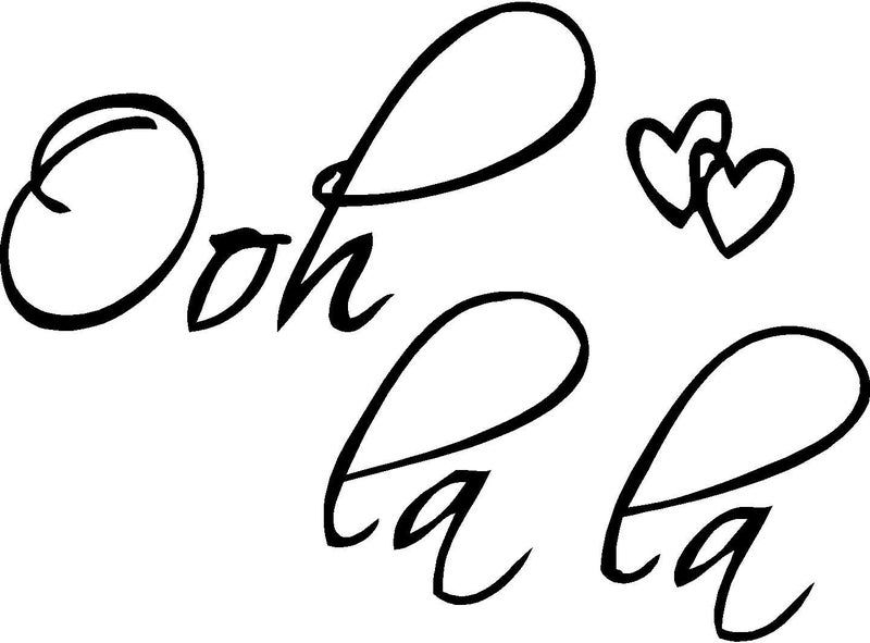 Picniva Black 22" X 14" OOH LA LA Paris France Hearts Love Quote Vinyl Wall Decal Decor Art Sticker - Image 5
