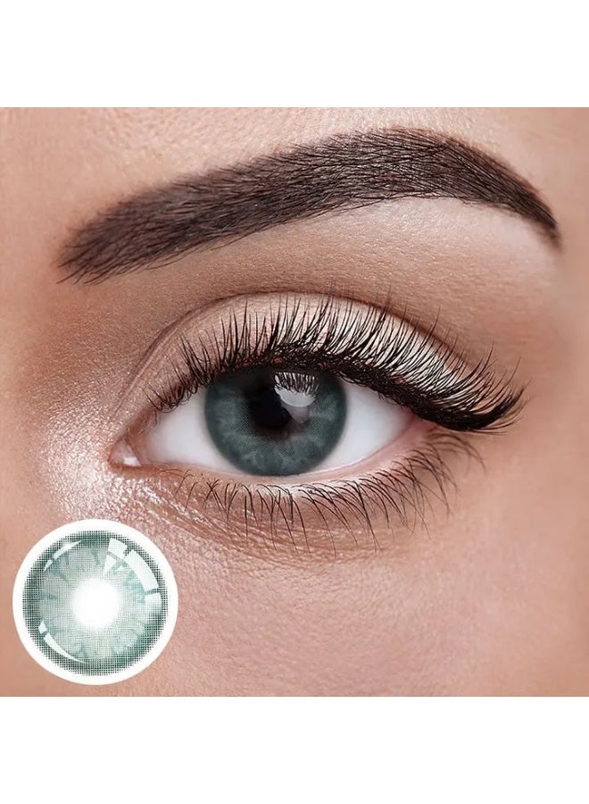 Unibling Gem Green Yearly Colored Contact Lenses, Unisex Cosmetic Contact Lenses, Enlargement Collection, Dark Green, With Case - Image 4