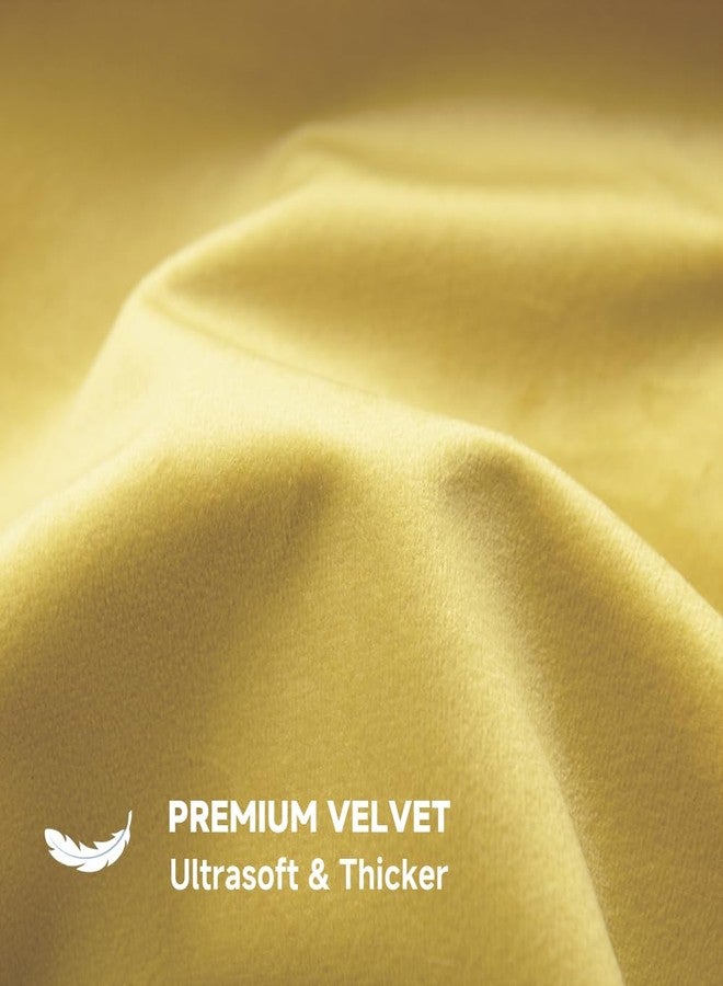 QUORGVES Yellow Throw Pillow Covers 18x18 Inch Set of 2 Velvet Summer Pillow Covers for Living Room Couch Sofa Bed Bedroom Decor Decorative Spring - Image 3