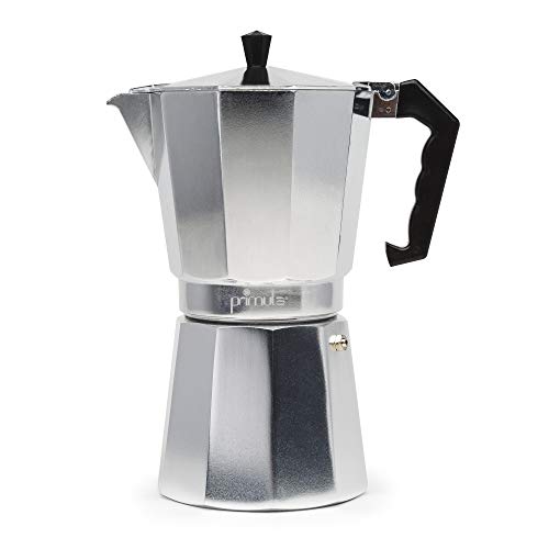 Primula Classic Stovetop Espresso and Coffee Maker, Moka Pot for Italian and Cuban Café Brewing, Greca Coffee Maker, Cafeteras, 12 Espresso Cups, Silver - Image 1