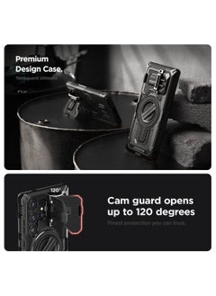 VRS Design Terra Guard Ultimate Samsung Galaxy S24 ULTRA Case Cover MagSafe with Camera Lens Protector Kickstand - Black  - Image 4