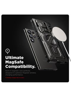 VRS Design Terra Guard Ultimate Samsung Galaxy S24 ULTRA Case Cover MagSafe with Camera Lens Protector Kickstand - Black  - Image 3