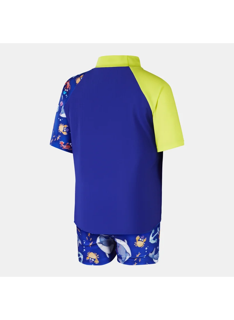 speedo Kids' Digital Swimming Rashguard and Shorts 2-Piece Set