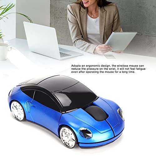 atdaraz Wireless Mouse Mini Car Shape Professional Optical Positioning with USB Receiver for Laptop for Computers for Office(Blue) - Image 3
