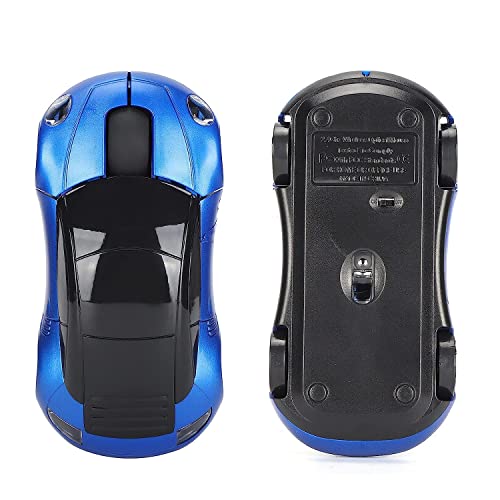 atdaraz Wireless Mouse Mini Car Shape Professional Optical Positioning with USB Receiver for Laptop for Computers for Office(Blue) - Image 5