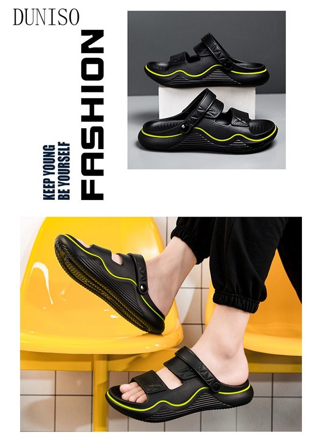 Men's slippers Summer Sandals Lightweight Slide Sandal with Non-slip Soles Thick Sole Beach Slipper Breathable Slip-on Sandal House Flat Slipper for Pool Beach Yard Kitchen Shower - Image 3