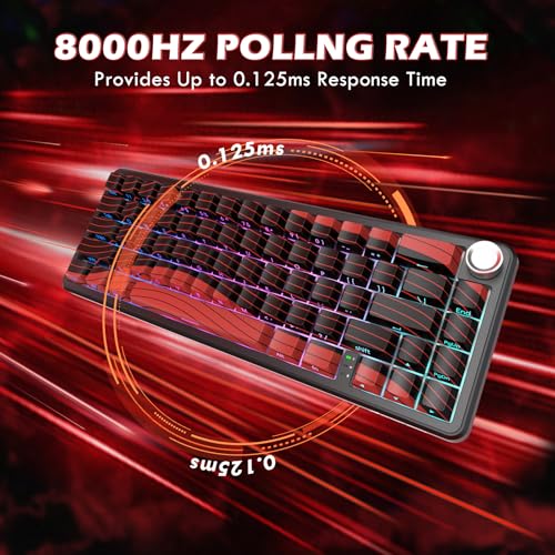 MAMBASNAKE Attack Shark X65PRO HE & X11 Gaming Combo–Hall Effect Magnetic Keyboard & Superlight Mouse with RGB Charging Dock,8KHz Polling 22K DPI,Tri-Mode Wireless,Hot-Swappable,for Win/Mac/Linux (Black Red) - Image 3