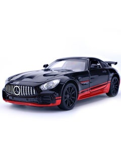 Model car 1:32 AMG GTR Car Model Toy, Diecast Zinc Alloy Pull Back Toy Car, Sound and Light Pull Back Model Car for Kids Boy Girl Gift (Black/Red)  - Image 2