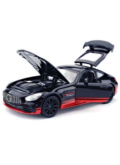 Model car 1:32 AMG GTR Car Model Toy, Diecast Zinc Alloy Pull Back Toy Car, Sound and Light Pull Back Model Car for Kids Boy Girl Gift (Black/Red)  - Image 3