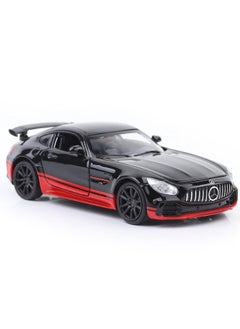 Model car 1:32 AMG GTR Car Model Toy, Diecast Zinc Alloy Pull Back Toy Car, Sound and Light Pull Back Model Car for Kids Boy Girl Gift (Black/Red)  - Image 4