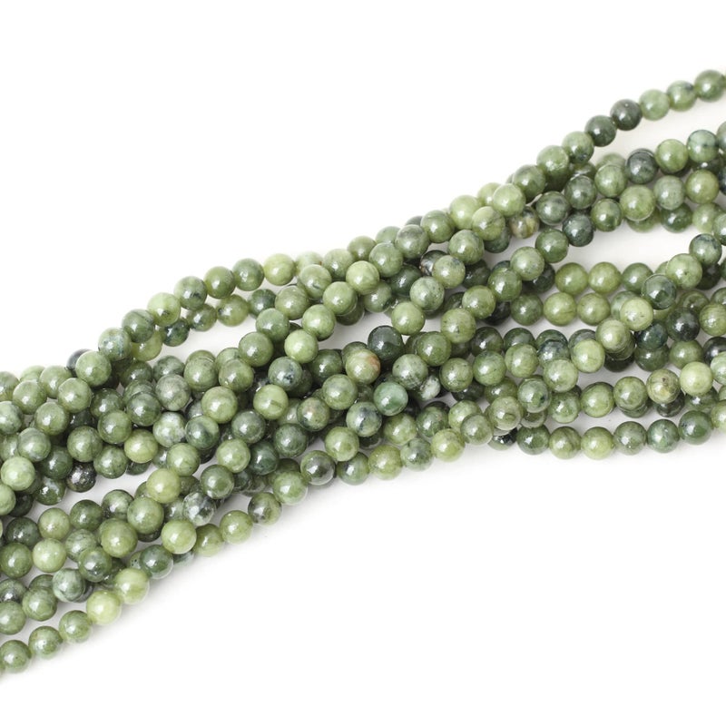 CHEAVIAN 60PCS 6mm Natural Taiwan Green Jade Round Loose Beads for Jewelry Making DIY Bracelet Necklace Materials 1 Strand 15" - Image 4