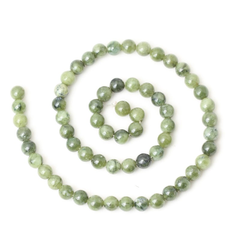 CHEAVIAN 60PCS 6mm Natural Taiwan Green Jade Round Loose Beads for Jewelry Making DIY Bracelet Necklace Materials 1 Strand 15" - Image 2