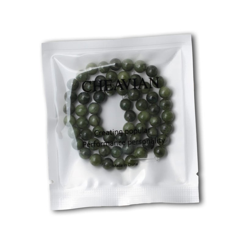 CHEAVIAN 60PCS 6mm Natural Taiwan Green Jade Round Loose Beads for Jewelry Making DIY Bracelet Necklace Materials 1 Strand 15" - Image 5