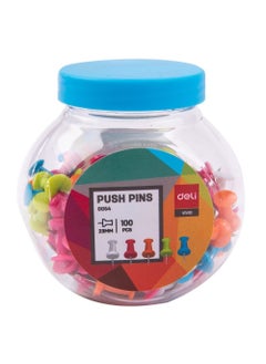 Deli 100-Piece Push Pin Set Multicolour  - Image 2
