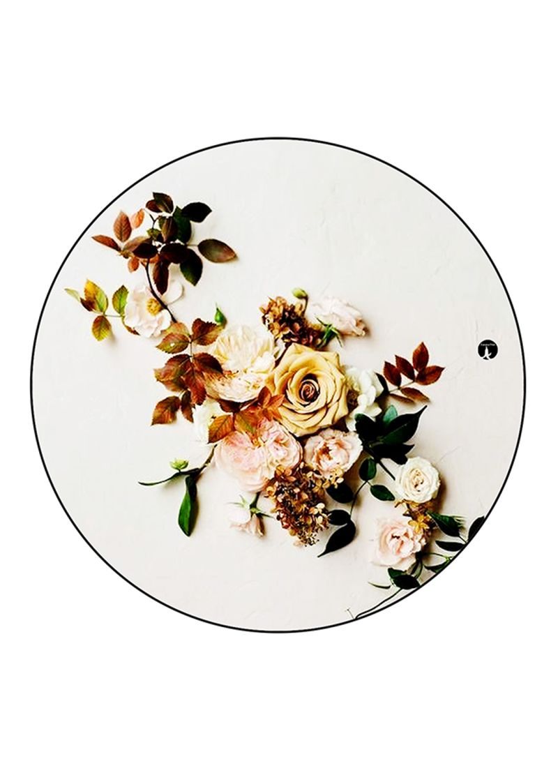 Flowers Printed Mouse Pad  Round  Multicolour