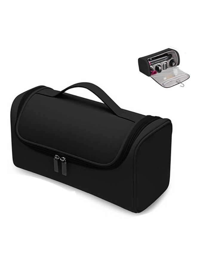 AVHUGOO Heat-Resistant Travel Storage Bag for Hair Dryer & Curling Iron - Waterproof PU Organizer with Heatproof Padding, Fits Dyson Supersonic/Styler, Brushes, Accessories, Durable Portable Case (Black) - Image 1