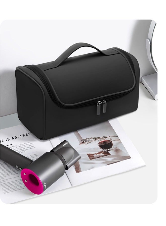 AVHUGOO Heat-Resistant Travel Storage Bag for Hair Dryer & Curling Iron - Waterproof PU Organizer with Heatproof Padding, Fits Dyson Supersonic/Styler, Brushes, Accessories, Durable Portable Case (Black) - Image 3