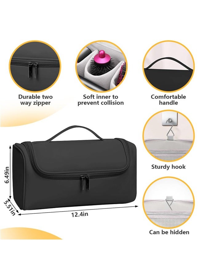 AVHUGOO Heat-Resistant Travel Storage Bag for Hair Dryer & Curling Iron - Waterproof PU Organizer with Heatproof Padding, Fits Dyson Supersonic/Styler, Brushes, Accessories, Durable Portable Case (Black) - Image 4