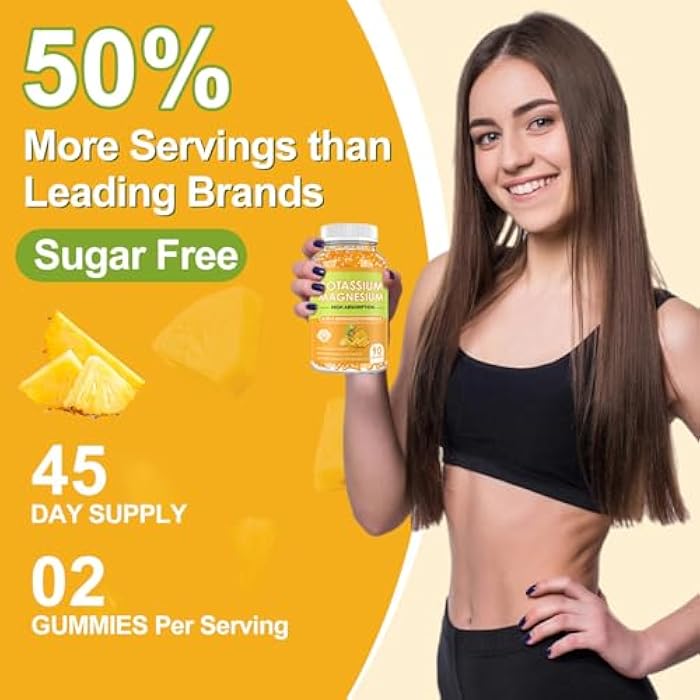 kukaly Potassium Magnesium Glycinate Gummies with CoQ10 for Energy Support & Better Zzz –Sugar Free Magnesium Gummy Supplements for Women and Men 90 Count - Image 2