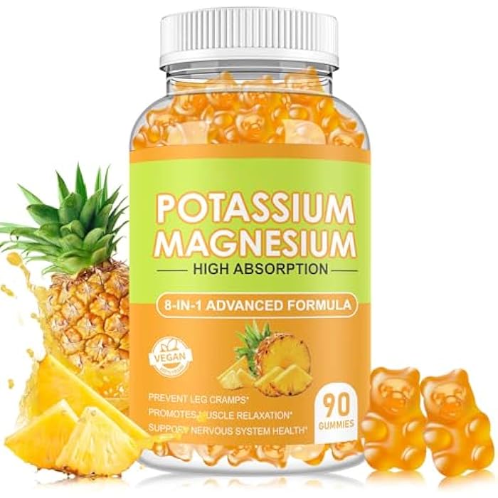 kukaly Potassium Magnesium Glycinate Gummies with CoQ10 for Energy Support & Better Zzz –Sugar Free Magnesium Gummy Supplements for Women and Men 90 Count - Image 1