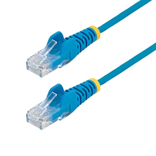 StarTech.com 6 ft CAT6 Cable - Slim CAT6 Patch Cord - Blue - Snagless RJ45 Connectors - Gigabit Ethernet Cable - 28 AWG - LSZH (N6PAT6BLS) - Image 1