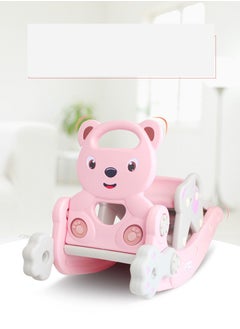 FULL JOY Multifunctional Rocking Chair Toy with  Baby Slide And Basket Ball Stand ,Pink  - Image 1