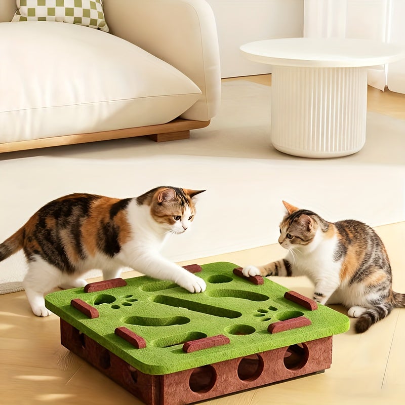 Cat Fun Box Set - Interactive Cat Scratching, Claw Grinding And Bell Play Toy, Durable Felt Cat Activity Center, Suitable for Kittens And Adult Cats, Non-Toxic And Safe to Play, Without Battery - Image 5