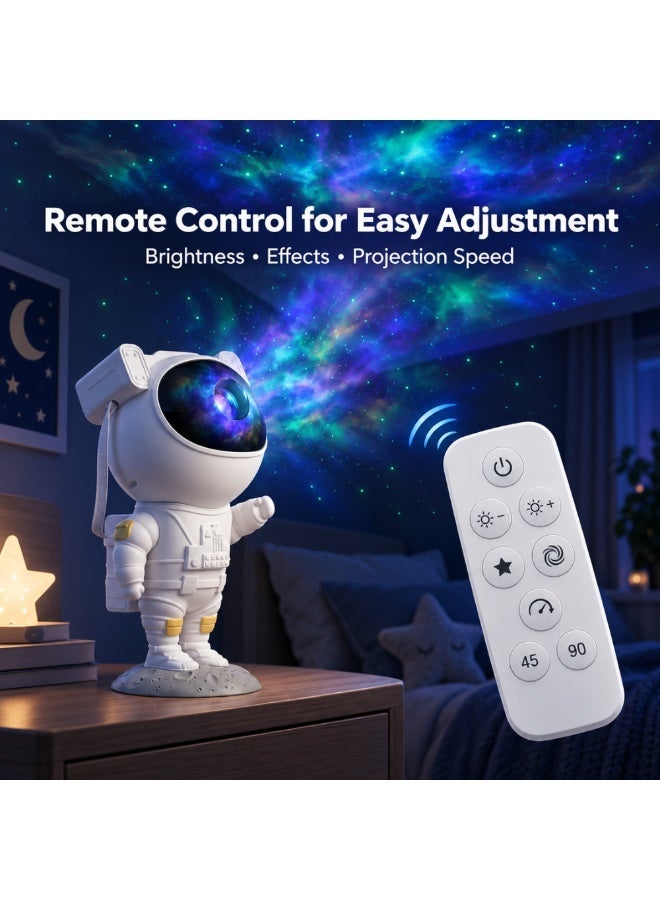 Titora Galaxy Star Projector Night Light, Astronaut LED Starry Nebula Projector with 360° Rotation, Magnetic Head, Remote Control & Timer, Bedroom Ceiling Decor for Kids & Adults (White) - Image 5