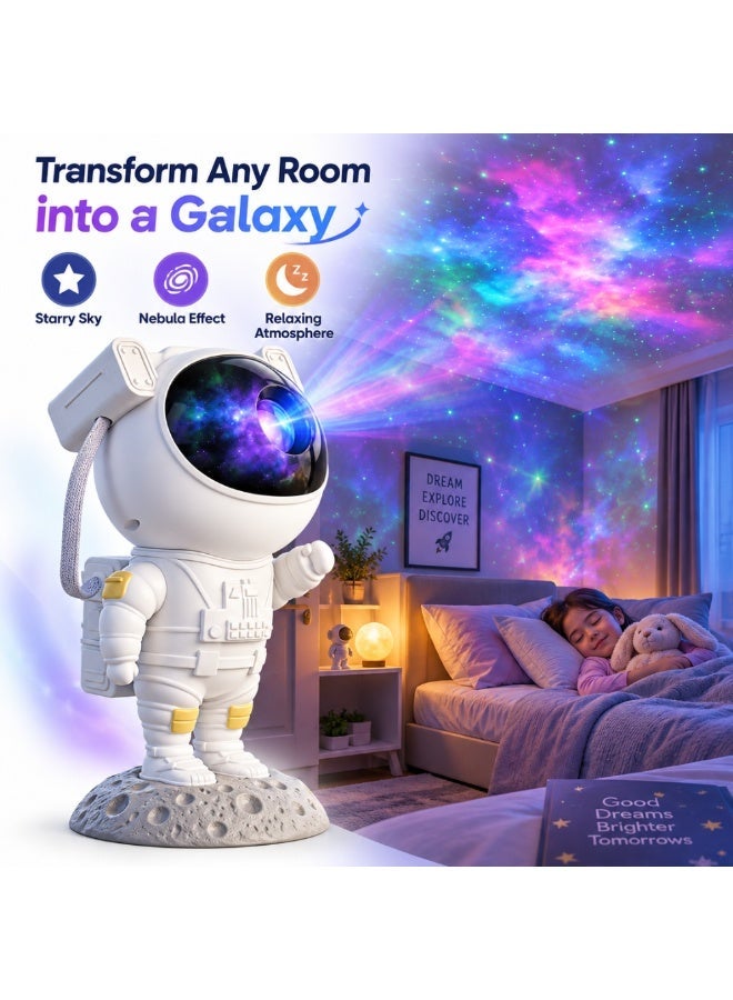 Titora Galaxy Star Projector Night Light, Astronaut LED Starry Nebula Projector with 360° Rotation, Magnetic Head, Remote Control & Timer, Bedroom Ceiling Decor for Kids & Adults (White) - Image 3
