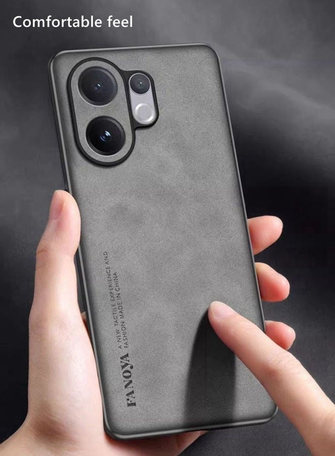 Case for Vivo V60 5G, Imitation Sheepskin Leather Case Matte Bumper ，Military Grade Protection， Premium Texture Shockproof Vivo V60 Cover - Image 4