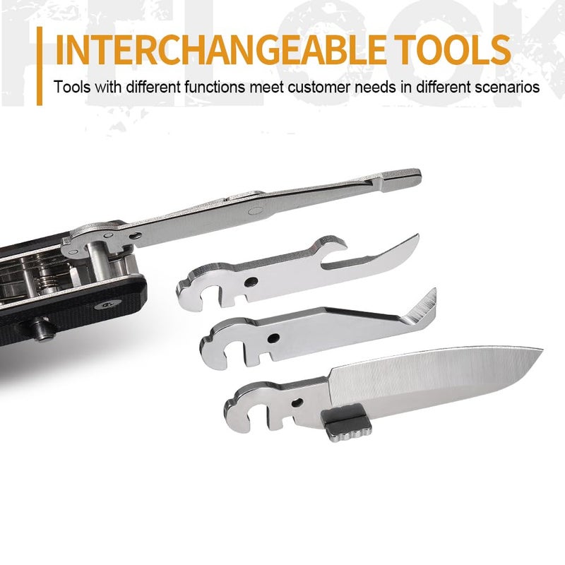 ROXON S504G Mini Flex Companion-7 in 1 Multitool EDC Pocket Knife with G10 Handle, Box Cutter, Short Sheepsfoot Blade, Short Scissors, Bottle & Can Opener, 4mm Bit, Tweezers and Toothpick - Image 4