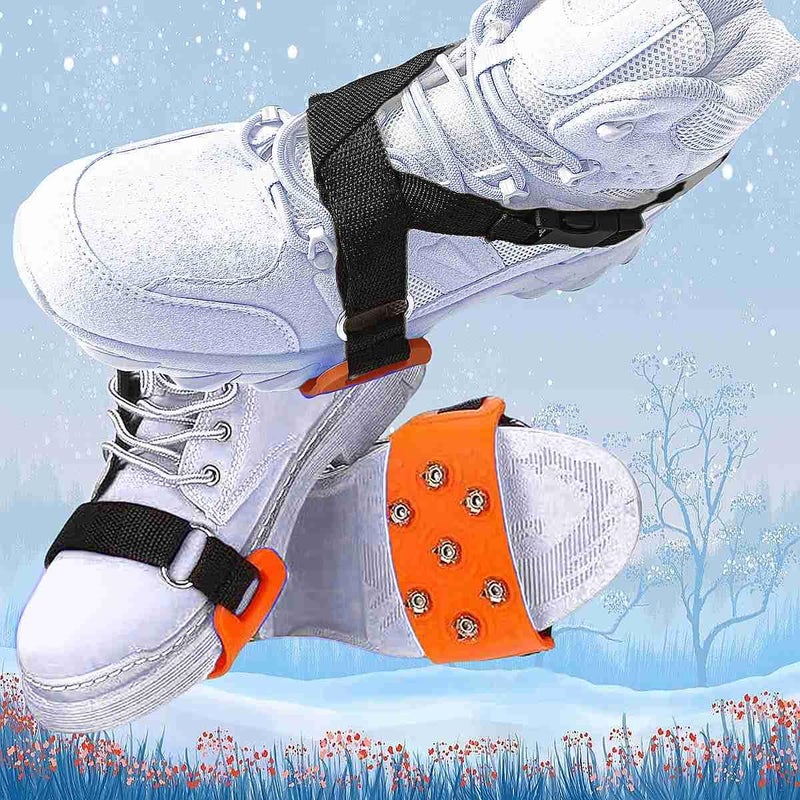 Abodadventures One Fit All Snow Ice Cleats for Women Kids or Men, Quick Slip On Ice Spikes Grippers for Shoes and Boots Sizes 3.5-11, Universal Everyday Use Mid-Sole Design with Add-On Buckle Straps - Image 3