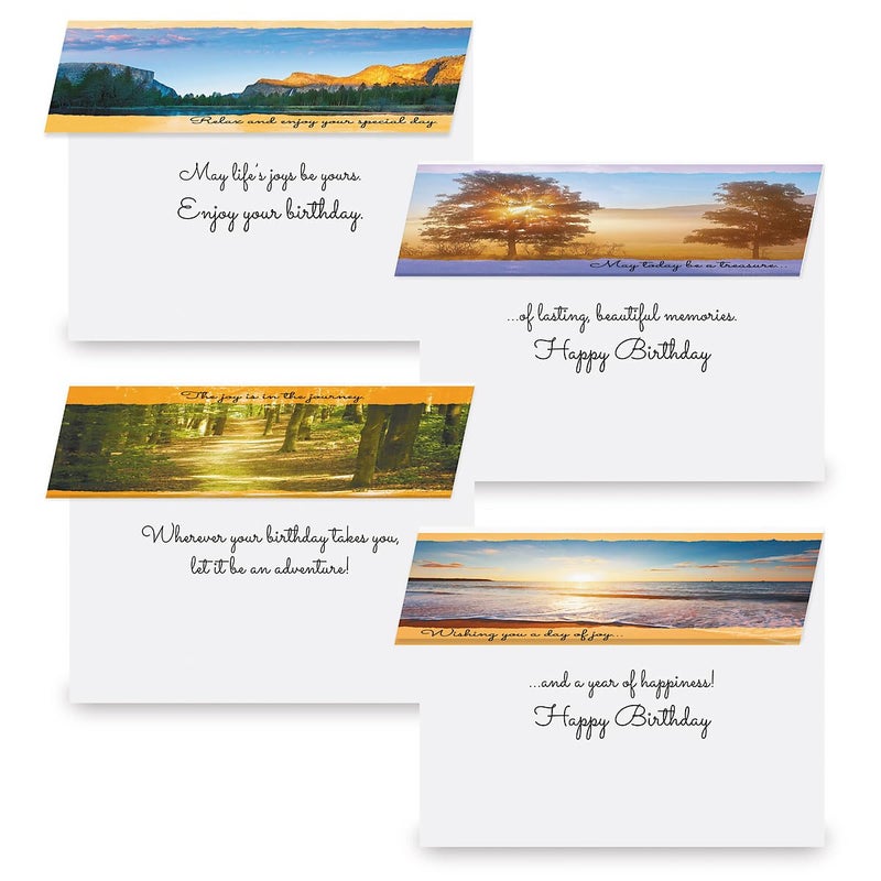 Current Scenic Inspirations Happy Birthday Greeting Card Set - Value Pack of 20 Cards With White Envelopes, 10 Designs, Large 5" x 7" Assortment - Image 3