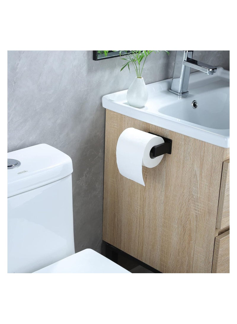 Arabest Adhesive Toilet Paper Holder - No Drilling Black Toilet Roll Holder for Bathroom, SUS 304 Stainless Steel  - Image 5