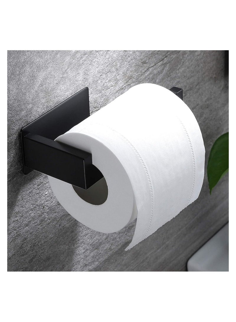 Arabest Adhesive Toilet Paper Holder - No Drilling Black Toilet Roll Holder for Bathroom, SUS 304 Stainless Steel  - Image 1
