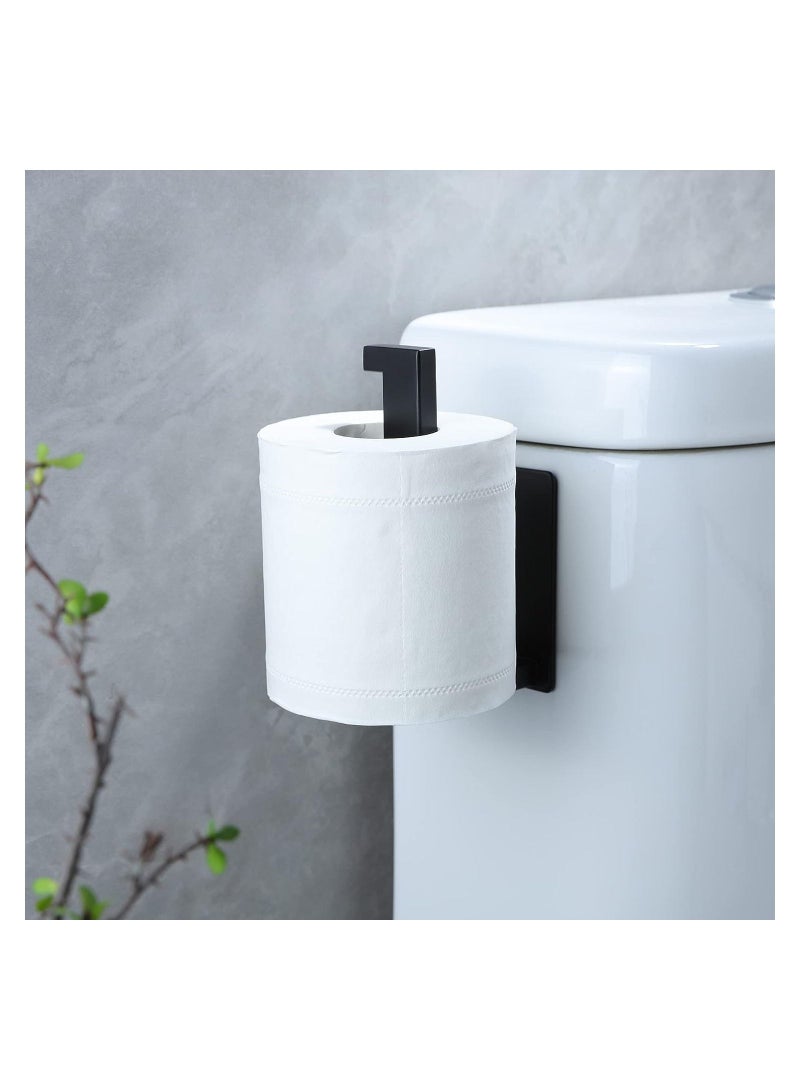 Arabest Adhesive Toilet Paper Holder - No Drilling Black Toilet Roll Holder for Bathroom, SUS 304 Stainless Steel  - Image 2