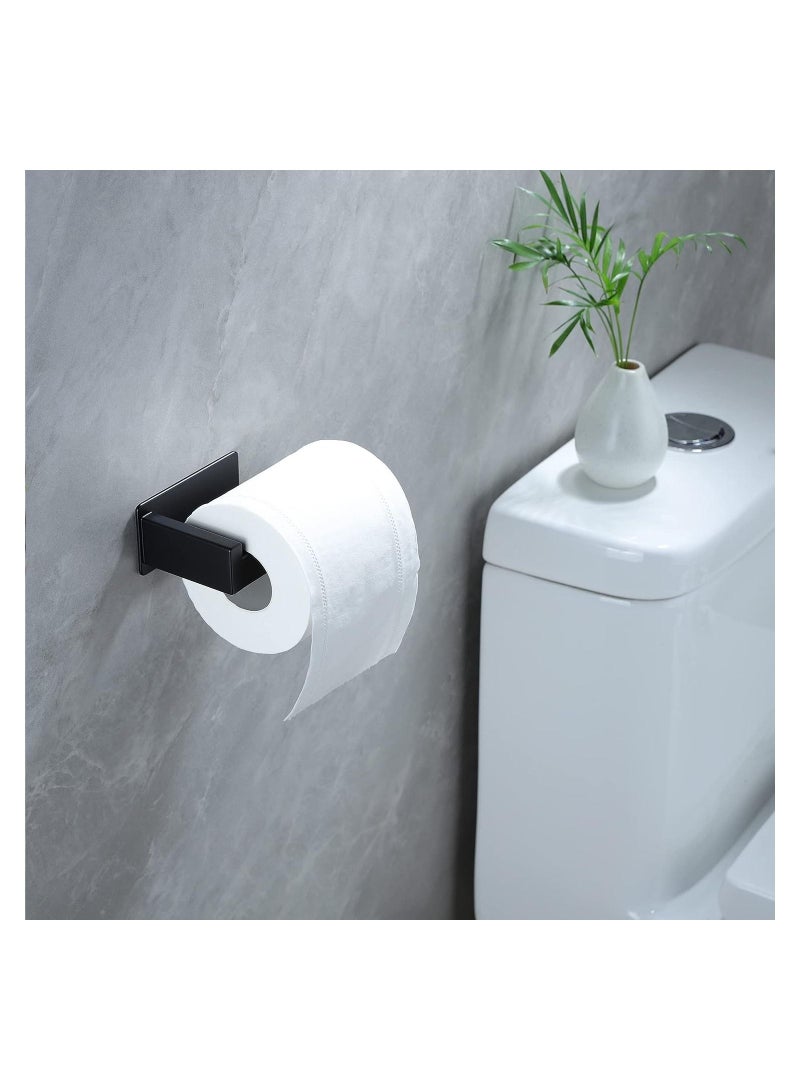 Arabest Adhesive Toilet Paper Holder - No Drilling Black Toilet Roll Holder for Bathroom, SUS 304 Stainless Steel  - Image 3