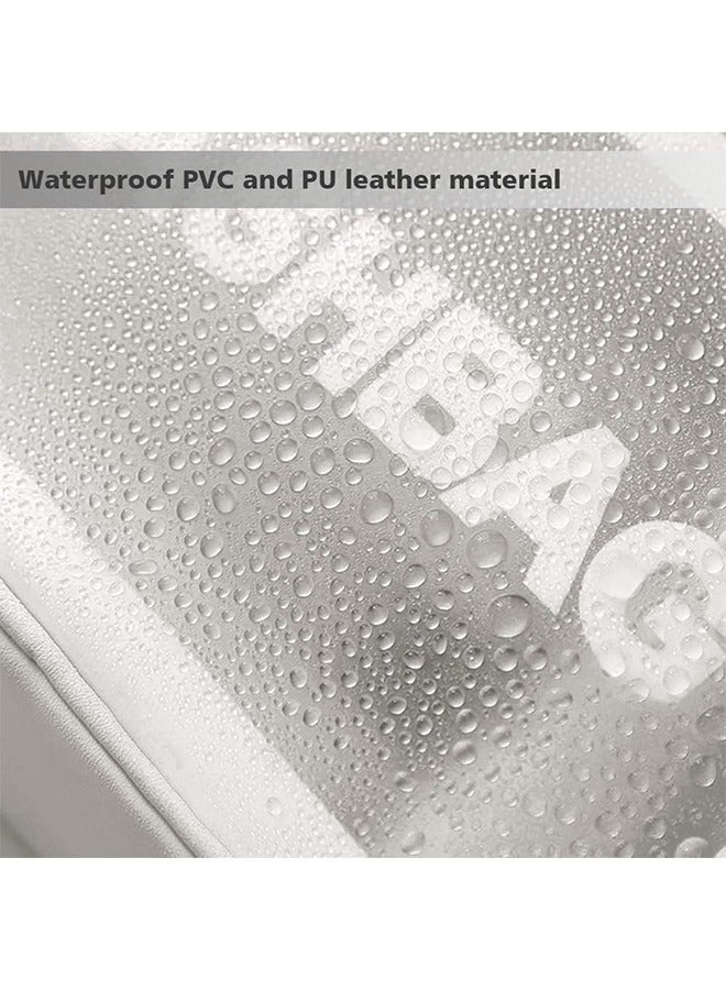 Waterprood Makeup Bag Travel Toiletry Bag for Women and Men, Matte Translucent Toiletry Bag with Handy Handle, Cosmetic Organizer Bag for Travel Toiletries Cosmetic  Accessories  (White) - Image 3