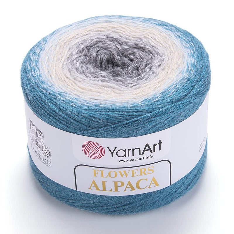 YarnArt Yarn Art YarnArt Flowers Alpaca 20 Alpaca 80 Acrylic Weight 882oz Length 1028 Yards Multicolor Rainbow Crochet Winter Yarn Weight 2 Sport Asian 417