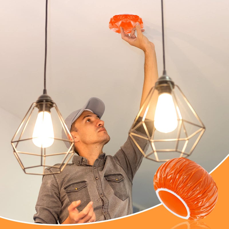 Tessco 24 Pieces Smoke Detector Fire Alarm Dust Paint Cover Thicken Elastic Stretch Plastic Smoke Detector Fire Alarm Cover During Cooking or Baking, Orange - Image 2