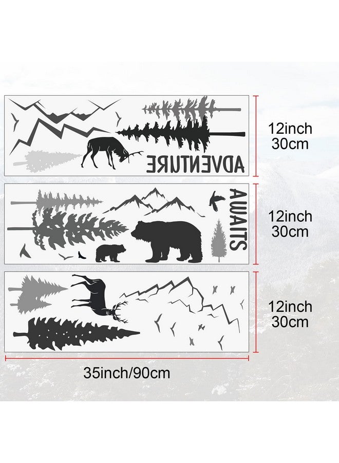 Tenare 3 Sheets Nursery Wall Decals Dreamy Forest With Pine Tree Animal Deer And Mountain Decals Inspirational Quote Wall Stickers Diy Wall Decals For Kids' Room Living Room Bedroom (Simple Style) - Image 2