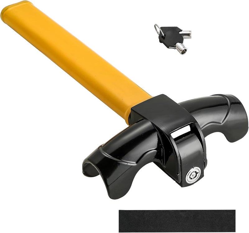 FLK Tech Universal Anti-Theft Car Auto Security Rotary Steering Wheel Lock, Heavy Duty Steering Wheel Lock with 2 Keys Car Security Lock for Truck Van SUVs - Image 1