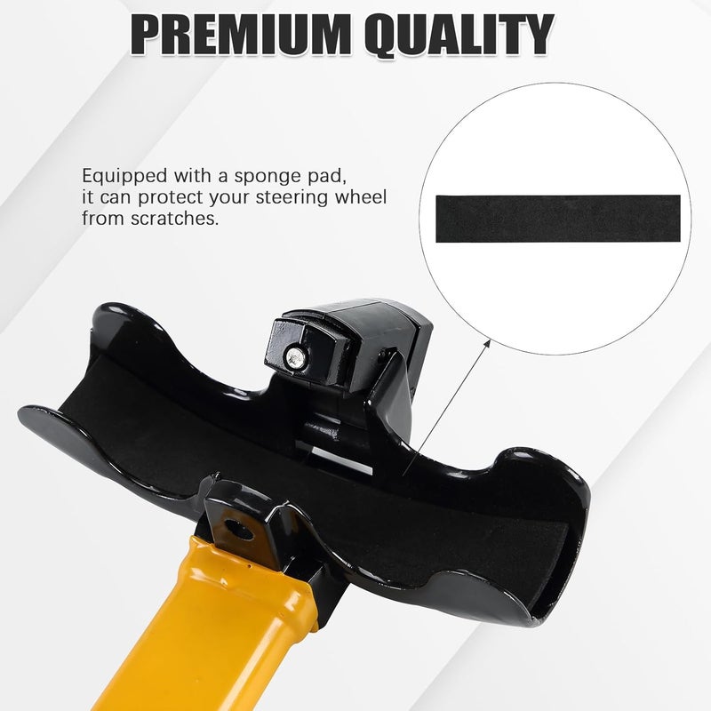 FLK Tech Universal Anti-Theft Car Auto Security Rotary Steering Wheel Lock, Heavy Duty Steering Wheel Lock with 2 Keys Car Security Lock for Truck Van SUVs - Image 3