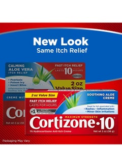 Cortizone 10 Maximum Strength Anti-Itch Cream With Soothing Aloe, 1% Hydrocortisone Creme, 2 Oz  - Image 2