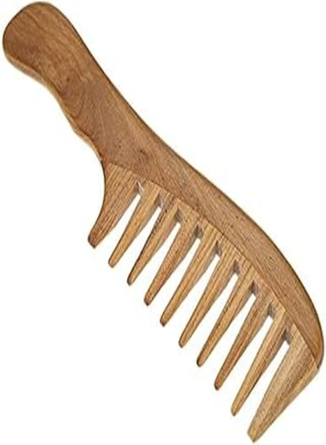 OR Handmade Wide Tooth Wooden Massage Comb for Hair Care (W747)