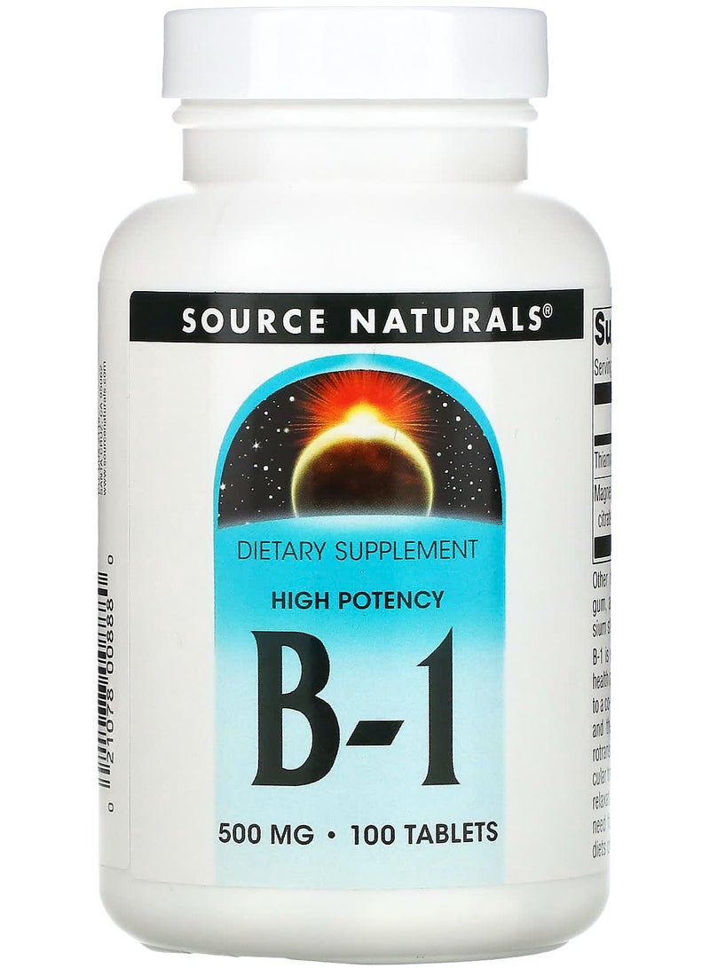 High Potency B-1, 500 mg, 100 Tablets