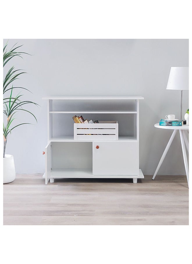 DANUBE HOME Tadeo TV Cabinet For Up To 32 Inches TV Entertainment Wall Unit Furniture Wooden TV Stand For Living Room Bedroom TV Rack L90xW36xH76 cm White  - Image 3